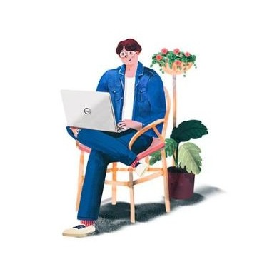 Student Sitting with Laptop